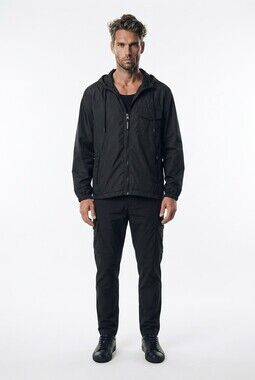 CALVIN KLEIN. Jaqueta Corta-vento Masculina com Forro de Lã Polar